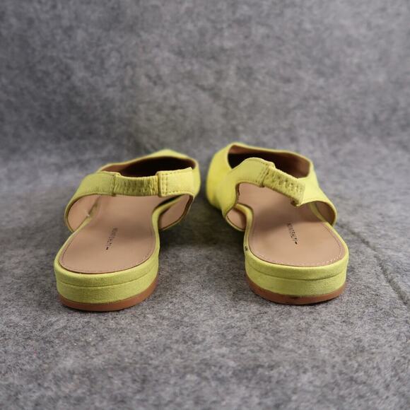 14th & Union Shoes Womens 9 Flats Slingback Pointed Toe Stretch Yellow Sandal - Picture 4 of 12